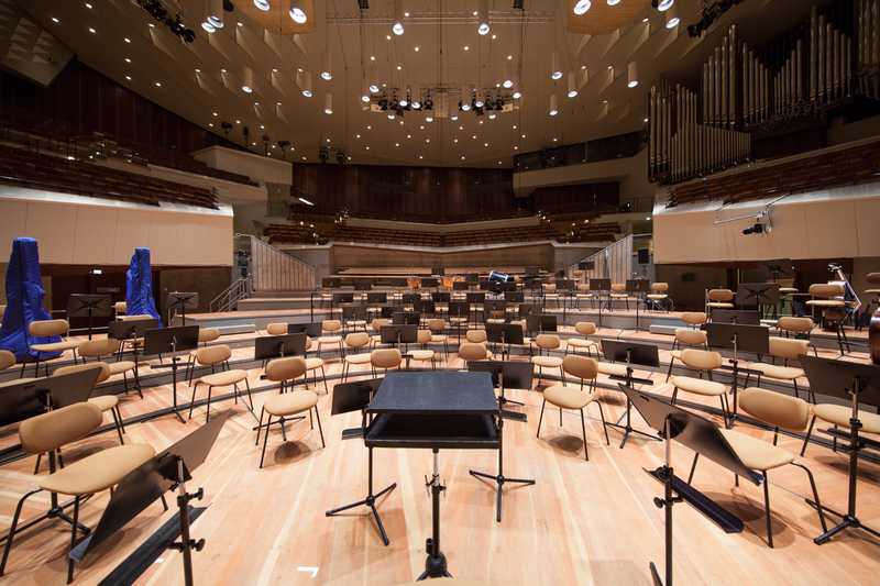 Großer Konzertsaal der Berliner Philharmonie aus Sicht des Dirigenten